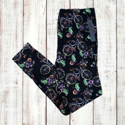 Women’s Leggings Depot Bicycle Floral Plus Size 3X-5X NWT Extra Stretchy